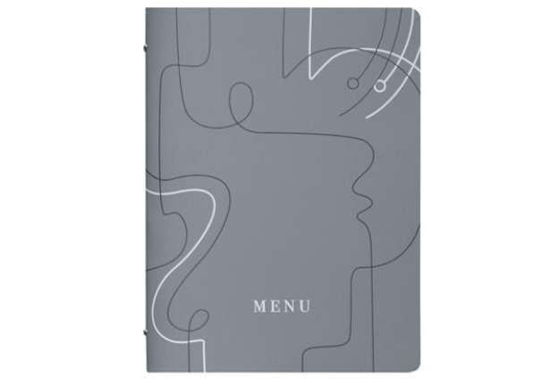 Immagine di Portamenù linea Linee - A4 - 24,6x31,6 cm - grigio - Stilcasa