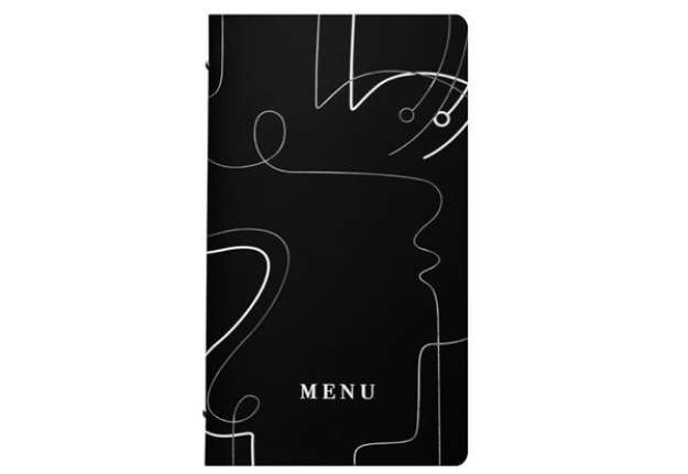 Immagine di Portamenù linea Linee - 18x31,6 cm - nero - Stilcasa