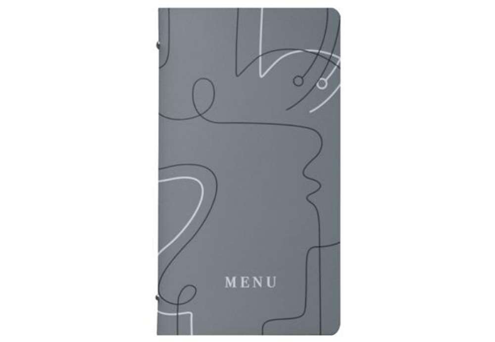 Immagine di Portamenù linea Linee - 18x31,6 cm - grigio - Stilcasa