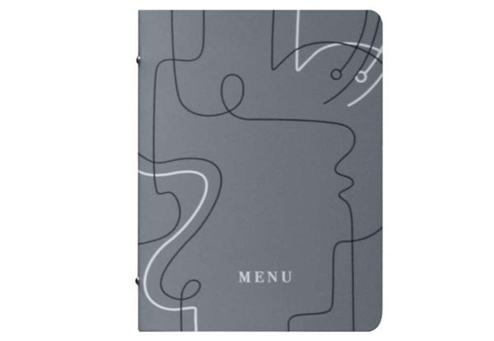 Immagine di Portamenù linea Linee - A5 - 17x23 cm - grigio - Stilcasa