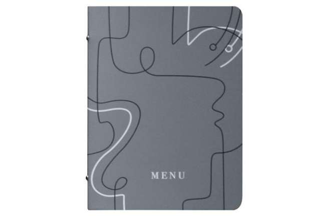 Immagine di Portamenù linea Linee - A5 - 17x23 cm - grigio - Stilcasa