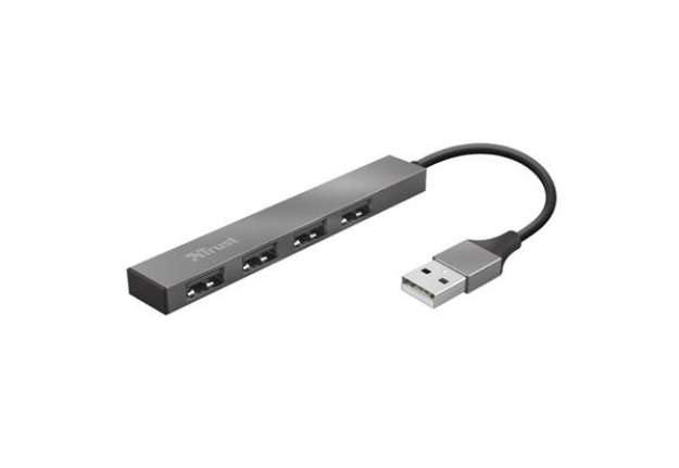 Immagine di Hub Mini 4 porte Halyx - alluminio - Trust