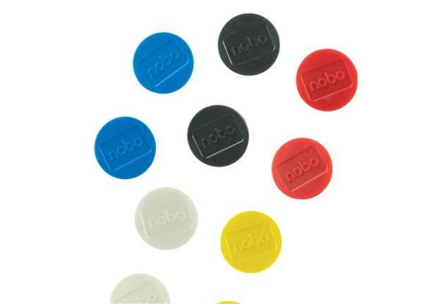 Immagine di Magneti - diametro 3,8 cm - colori assortiti - Nobo - conf. 10 pezzi
