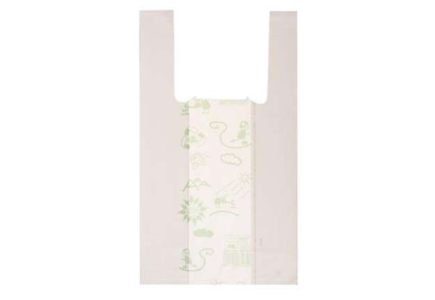 Immagine di Shoppers Mini - 22 x 40 cm - mater-bi - bianco - scatola 500 pezzi