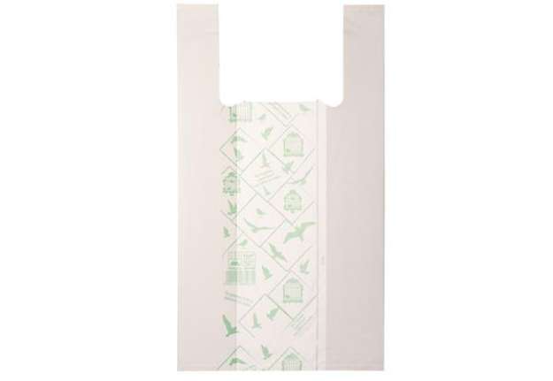 Immagine di Shoppers Midi - 28 x 50 cm - mater-bi - bianco - scatola 500 pezzi