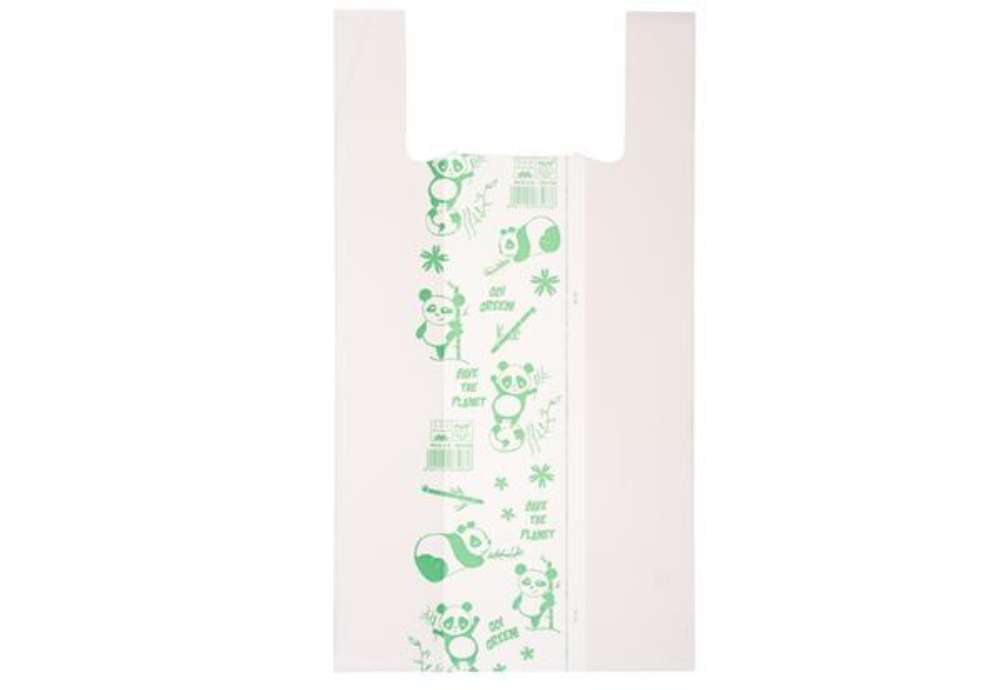Immagine di Shoppers Maxi - 30 x 60 cm - mater-bi - bianco - scatola 500 pezzi