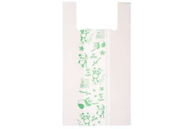 Immagine di Shoppers Maxi - 30 x 60 cm - mater-bi - bianco - scatola 500 pezzi