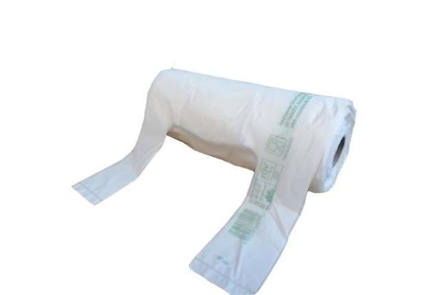 Immagine di Shoppers Mini - 22x50 cm - mater-bi - bianco - rotolo 200 pezzi