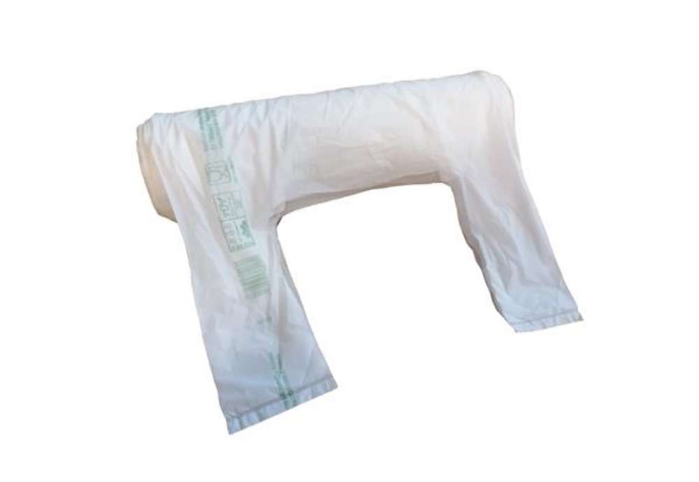 Immagine di Shoppers Maxi - 30x60 cm - mater-bi - bianco - rotolo 100 pezzi