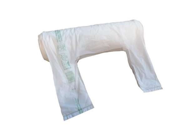 Immagine di Shoppers Maxi - 30x60 cm - mater-bi - bianco - rotolo 100 pezzi