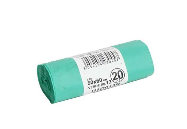Immagine di Sacchi bio - 50x60 cm - 30 L - 17 micron - verde - conf. 20 pezzi