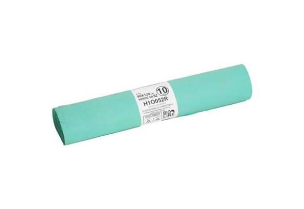 Immagine di Sacchi bio - 90 x 120 cm - 120 L - 19 micron - verde - conf. 10 pezzi