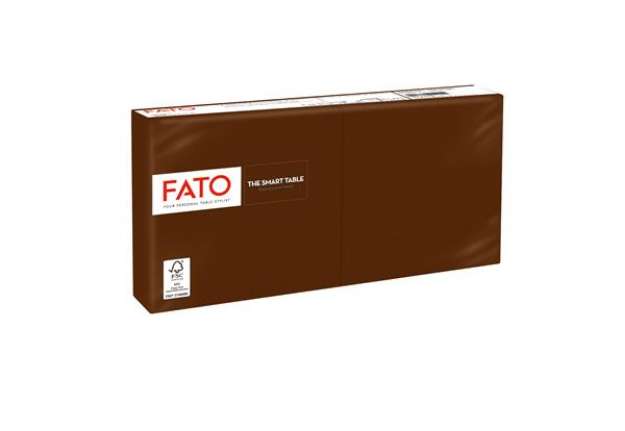 Immagine di Tovagliolo - carta - 24 x 24 cm - 2 veli - cioccolato - Fato - conf. 100 pezzi
