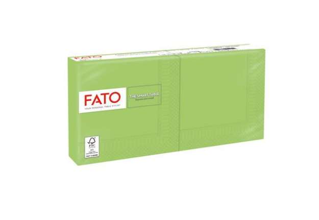 Immagine di Tovagliolo - carta - 25 x 25 cm - 2 veli - verde mela - Fato - conf. 100 pezzi