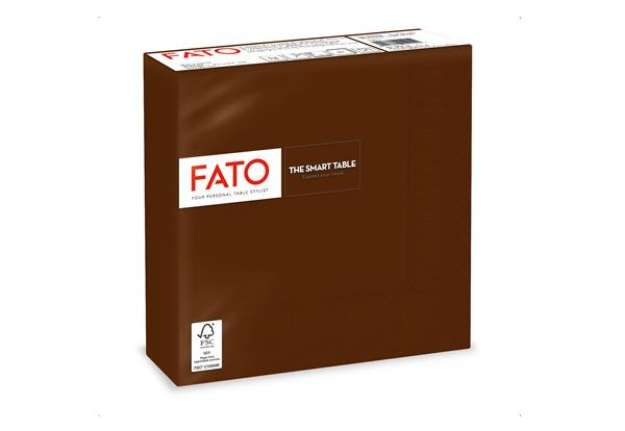 Immagine di Tovagliolo - carta - 33 x 33 cm - 2 veli - cioccolata - Fato - conf. 50 pezzi