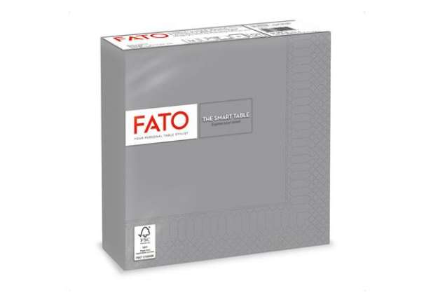 Immagine di Tovagliolo - carta - 33 x 33 cm - 2 veli - grigio - Fato - conf. 50 pezzi