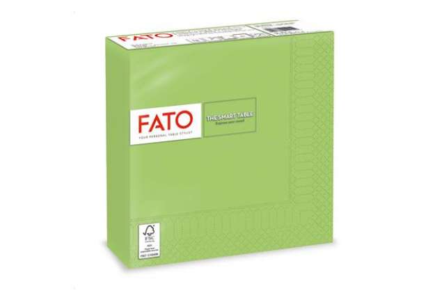 Immagine di Tovagliolo - carta - 33 x 33 cm - 2 veli - verde mela - Fato - conf. 50 pezzi
