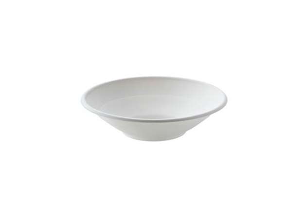 Immagine di Piatto fondo monouso bio - rotondo - diametro 19,5 cm - 500 ml - cellulosa/canna da zucchero - bianc