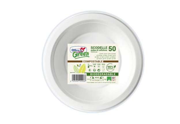 Immagine di Scodella monouso - rotonda - 355 ml - cellulosa - bianco - Dopa Green - conf. 50 pezzi
