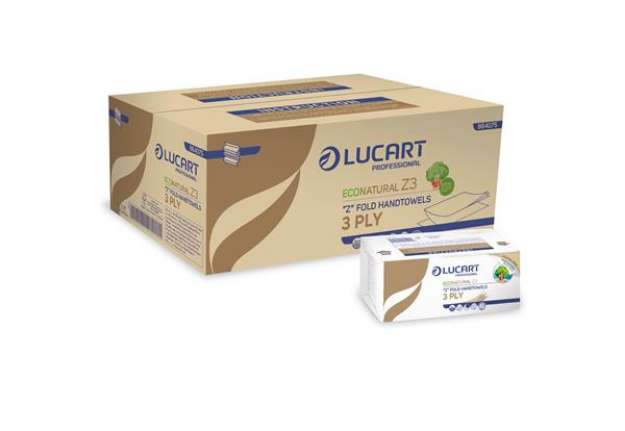 Immagine di Asciugamani piegati a Z EcoNatural Plastic Free - Lucart - pacco da 198 pezzi