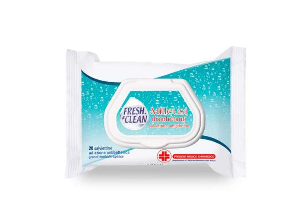 Immagine di Salviette disinfettanti antibatteriche milleusi - Fresh&Clean - busta da 20 pezzi