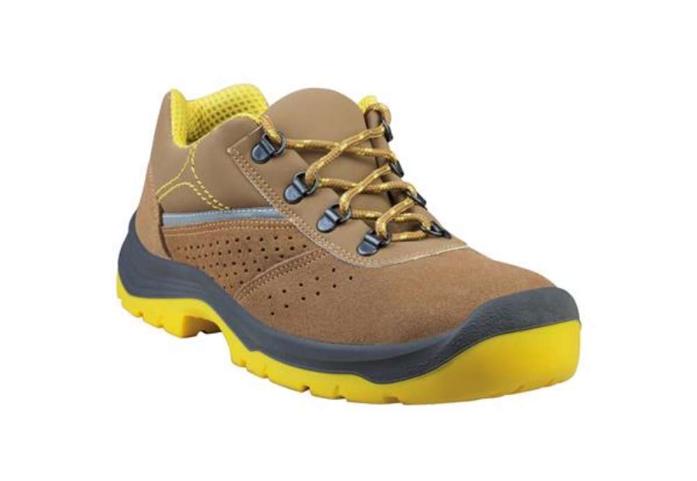 Immagine di Calzatura di sicurezza Rimini 4 S1P SRC - pelle scamosciata perforata - numero 36 - beige/giallo - D