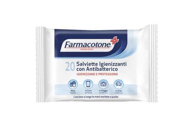 Immagine di Salviette igienizzanti con antibatterico - Farmacotone - busta da 20 pezzi