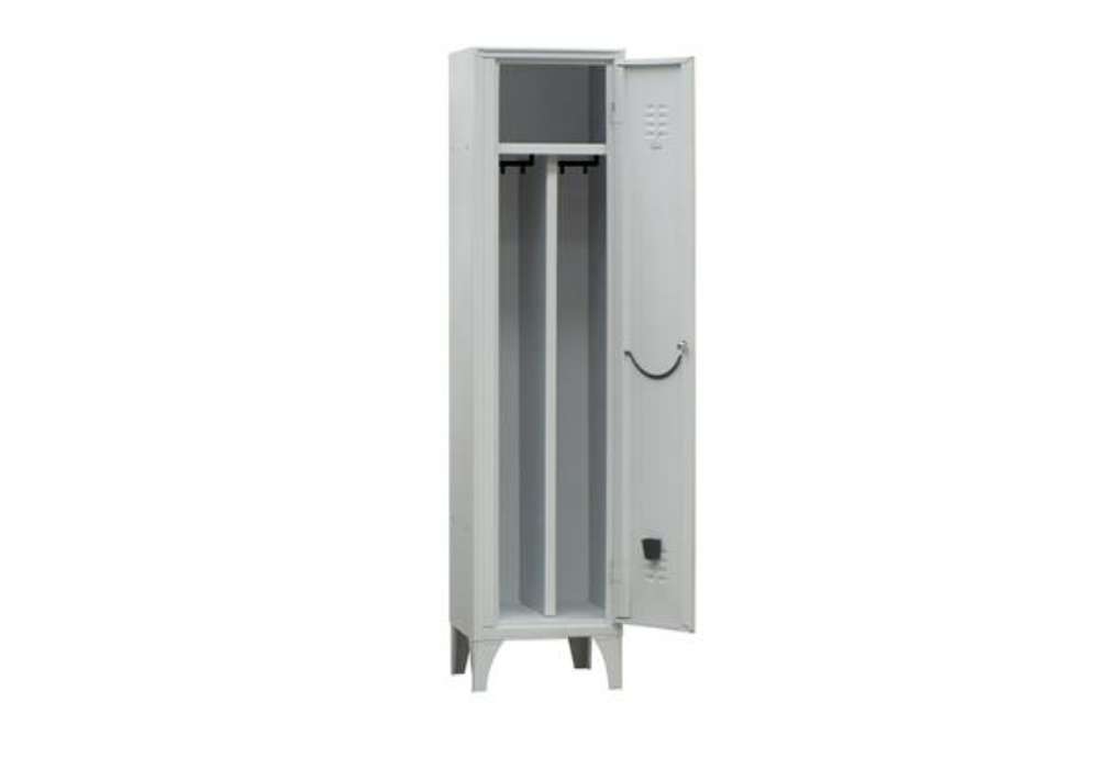 Immagine di Armadio spogliatoio in metallo - 1 vano - con divisorio - 50 x 50 x 180 cm - grigio - Fasma