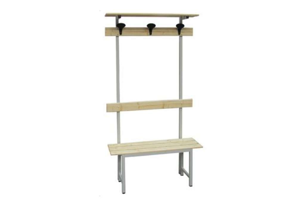 Immagine di Panca spogliatoio - con alzata - 3 posti - 100 x 40 x 185 cm - legno - Fasma