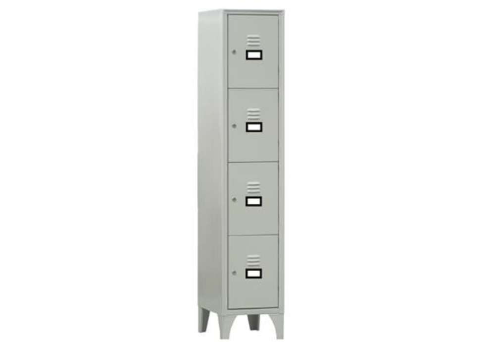Immagine di Armadio casellario in metallo - 4 vani - 35 x 50 x 180 cm - grigio - Fasma