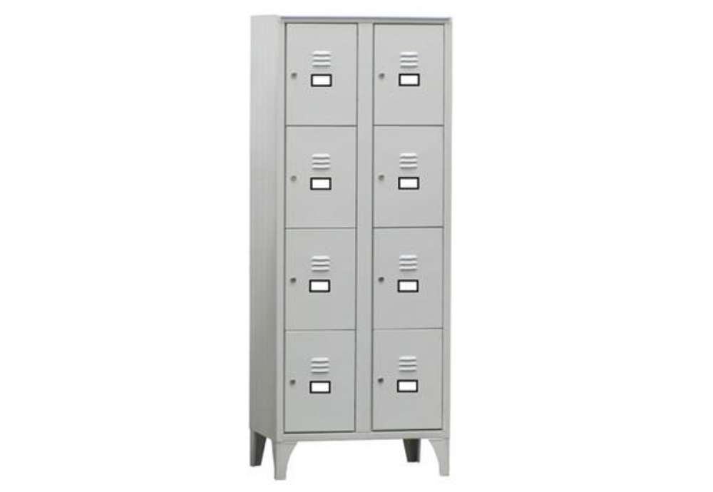 Immagine di Armadio casellario in metallo - 8 vani - 70 x 50 x 180 cm - grigio - Fasma