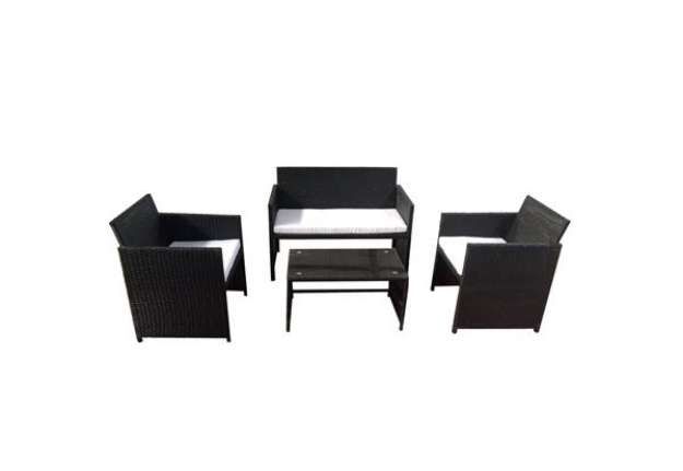 Immagine di Salotto Valencia - nero/bianco - Garden Friend - set 4 elementi
