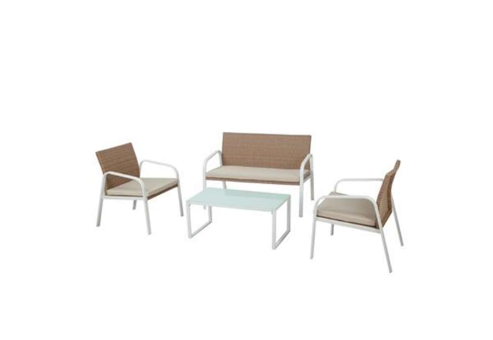 Immagine di Salotto Madeira - bianco/beige - Garden Friend - set 4 elementi