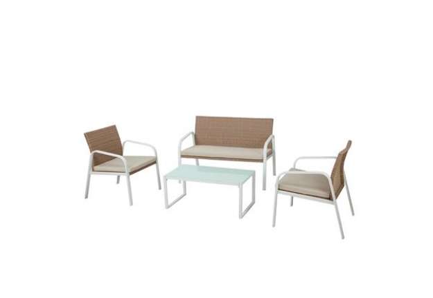Immagine di Salotto Madeira - bianco/beige - Garden Friend - set 4 elementi