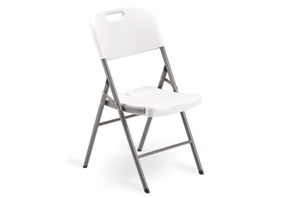 Immagine di Sedia Horeca - pieghevole - 88 x 50 x 45 cm - acciaio/HDPE - bianco - Garden Friend