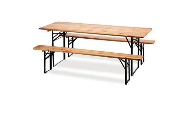 Immagine di Set birra pieghevole - legno/verde scuro - Garden Friend - set 3 elementi
