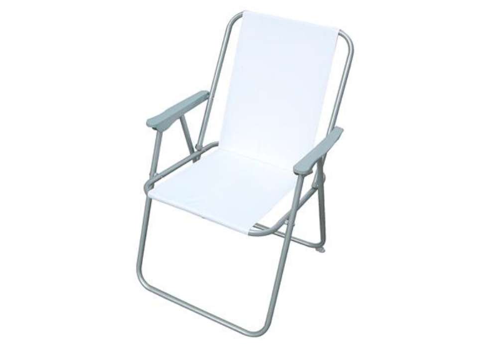 Immagine di Sedia pieghevole Relax - 76 x 47 x 53 cm - acciaio verniciato/PVC - bianco - Garden Friend