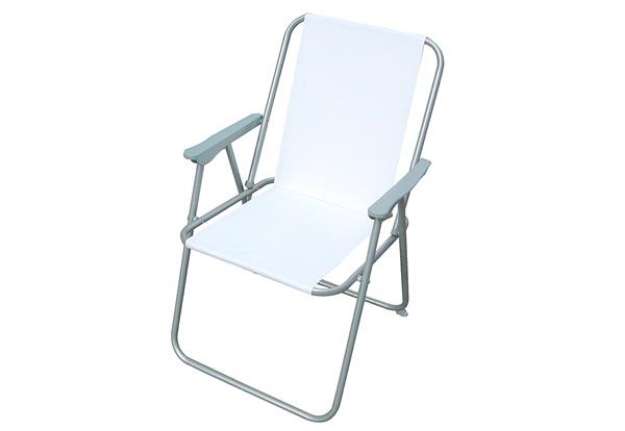 Immagine di Sedia pieghevole Relax - 76 x 47 x 53 cm - acciaio verniciato/PVC - bianco - Garden Friend