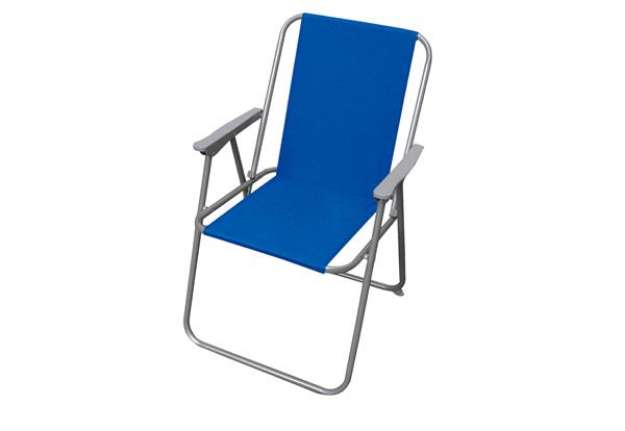 Immagine di Sedia pieghevole Relax - 76 x 47 x 53 cm - acciaio verniciato/PVC - blu - Garden Friend