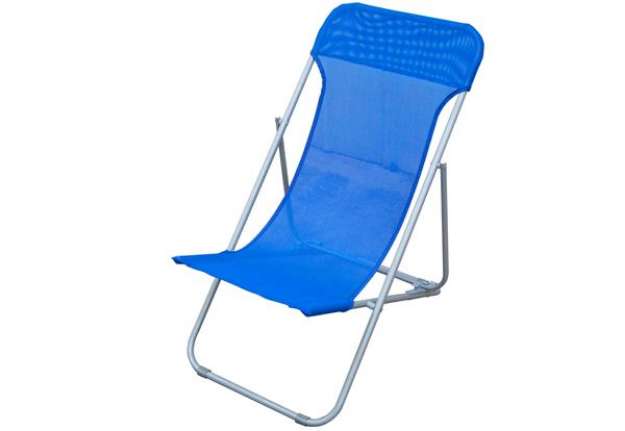 Immagine di Sdraio pieghevole Beach - 70 x 72 x 45 cm - acciaio verniciato/texilene - blu - Garden Friend