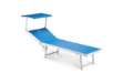 Immagine di Lettino con copertura Ibiza - 36 x 186 x 59 cm - alluminio/texilene - blu - Garden Friend