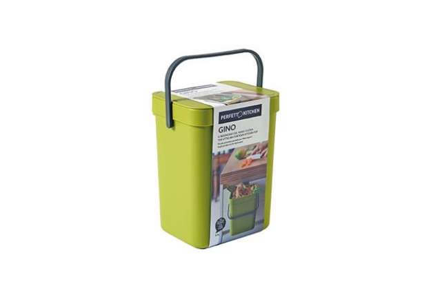 Immagine di Pattumiera Gino - per rifiuti organici - 5 L - verde - Perfetto