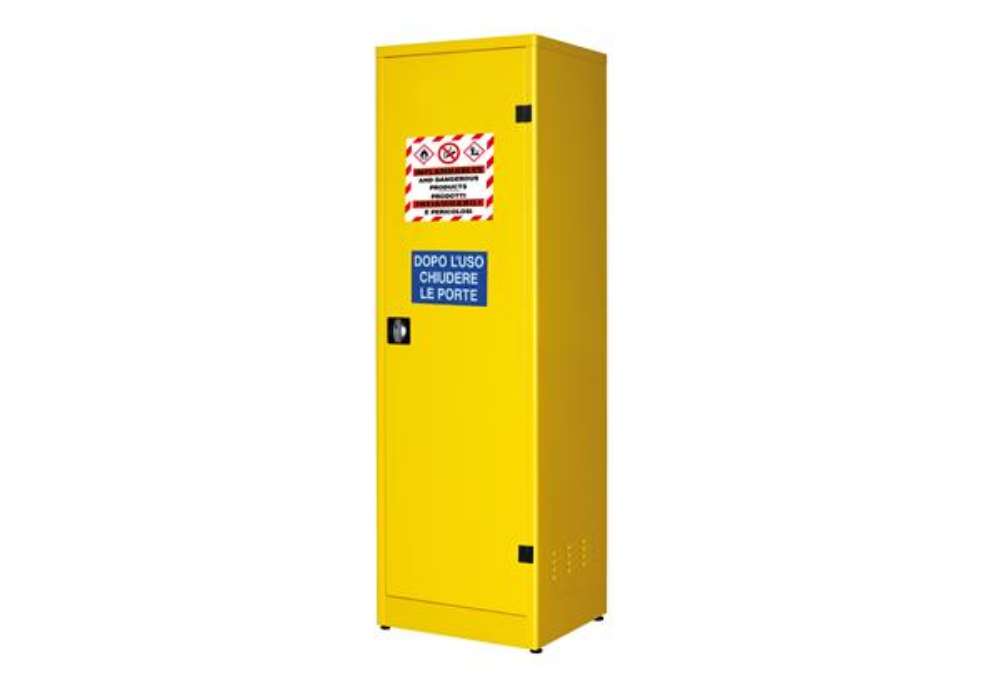 Immagine di Armadio di sicurezza per liquidi infiammabili - 57,5 x 50 x 185 cm - giallo - Carvel