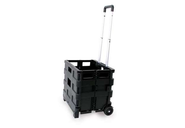 Immagine di Carrello pieghevole con cassa in plastica - portata max 25 kg - Garden Friend