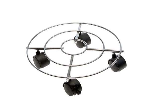 Immagine di Trolley portavaso in acciaio - Ø 30 cm - Verdemax
