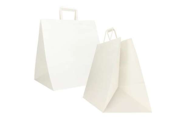 Immagine di Shoppers Flat maxi - 36 x 30 x 36 cm - carta kraft - bianco - Mainetti Bags - conf. 150 pezzi