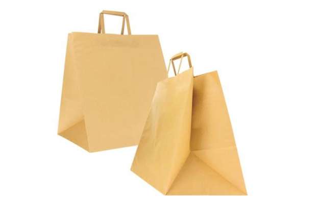 Immagine di Shoppers Flat maxi - 36 x 32 x 36 cm - carta kraft - avana - Mainetti Bags - conf. 150 pezzi