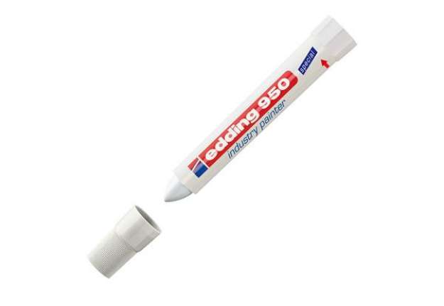 Immagine di Marcatore a cera 950 - punta tonda - 10 mm - bianco - Edding