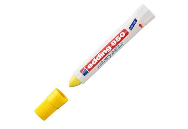 Immagine di Marcatore a cera 950 - punta tonda - 10 mm - giallo - Edding