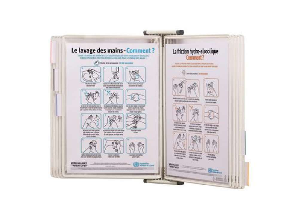 Immagine di Leggio antibatterico - da muro - 10 buste - A4 - bianco - Djois